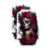 (2 Pack) Sugar Skull Stickers - Day of The Dead Art - Floral Skull Tattoo Sticker - 5" On Longest Side - Sticks to Smooth Flat Surfaces - Made in USA - BMCS9202 - BMCS9202 view 1
