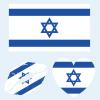 100pc Israel Flag Tattoo Stickers, 25-Sheet Israeli IL National Flags Face Temporary Tattoo Adult, Patriotic Israel Fake Tattoo for Men Women Party Decoration view 1