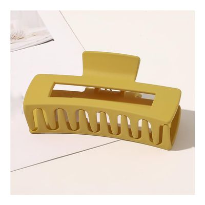 12Pcs Hair Claw Clips 4.1Inch Medium Sizes, Non - Slip Matte Finish Strong Hold Clips for Thick, Curly, Thin Hair, Women and Girls Black Hair Accessories(Yellow)