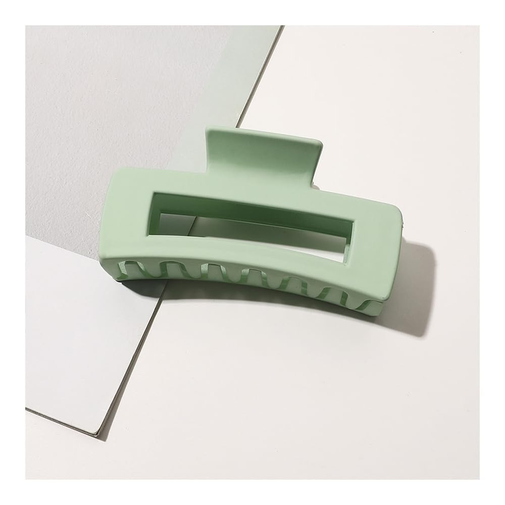 12Pcs Hair Claw Clips 4.1Inch Medium Sizes, Non - Slip Matte Finish Strong Hold Clips for Thick, Curly, Thin Hair, Women and Girls Black Hair Accessories(Green1)