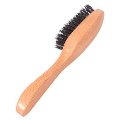 Healeved Portable Boar Bristle Beard Brush Wooden Handle for Grooming and Softening Facial -friendly Design for Men Beard Care