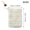 40 Soap Bags Mesh Exfoliating, 100% Natural Sisal Soap Pouch, Soap Savers for Shower Use Like Massaging and Scrubbing view 2