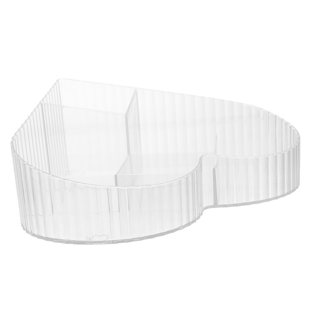 ABOOFAN Heart Shaped Makeup Organizer with Multiple Compartments Desktop Cosmetic Storage Box for Vanity and Wear-resistant Container for Makeup Brushes Lipsticks and Skincare Products
