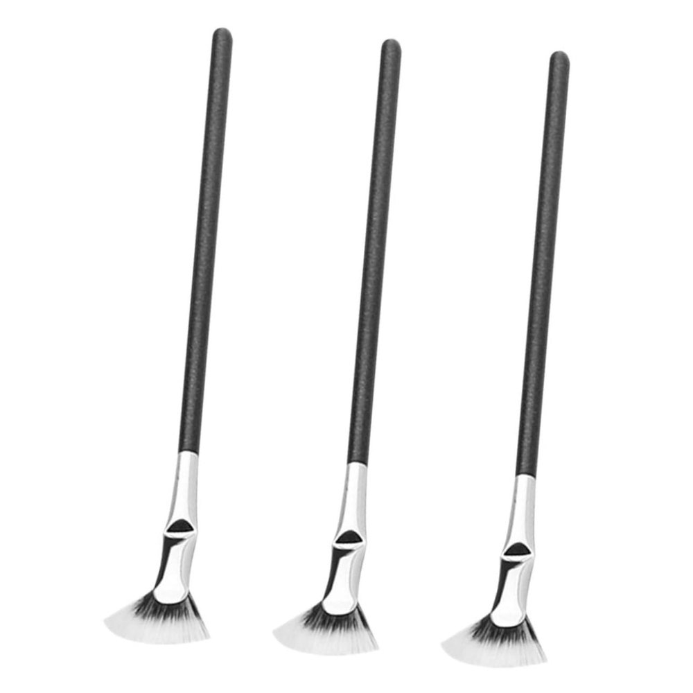 Healeved 3pcs Fan-shaped Eyelash Brush for Precise Eye Makeup Application and Soft Eyelash Applicator Tool for Lash Extensions and Mascara Use