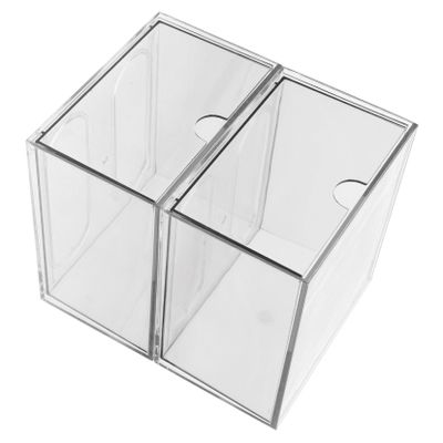 ARTIBETTER 2pcs Stackable Clear Makeup Organizer with Drawers Space-saving Skincare and Cosmetic Storage for Vanity Bathroom Countertop Includes Face Towel Box