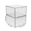ARTIBETTER 2pcs Stackable Clear Makeup Organizer with Drawers Space-saving Skincare and Cosmetic Storage for Vanity Bathroom Countertop Includes Face Towel Box view 2
