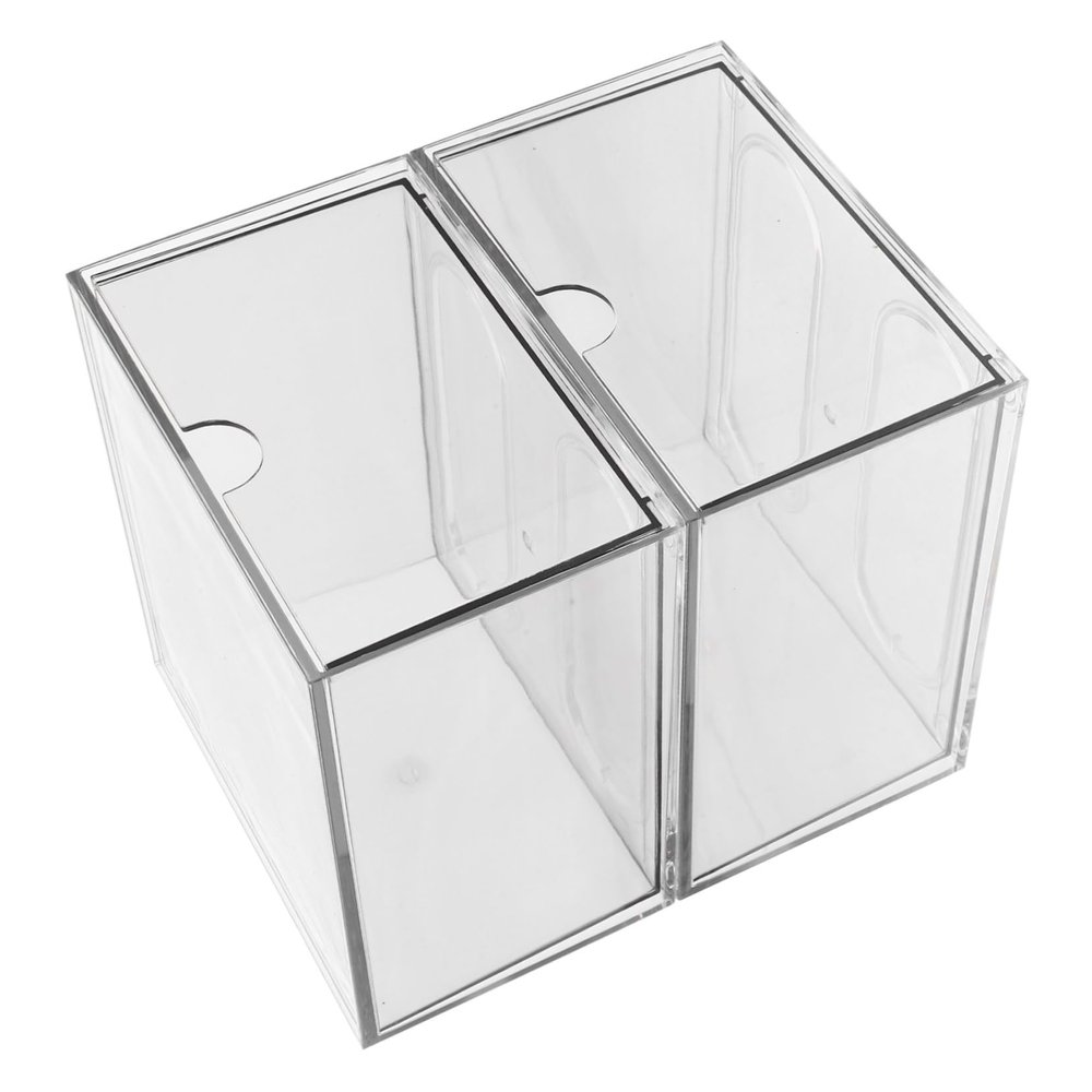 2pcs Acrylic Makeup Organizer Box Drawers for Skincare and Facial Towels Stackable Storage for Bathroom and Vanity Countertops