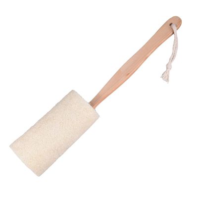 Healvian Eco-Friendly Bath Brush Loofah Long Wooden Handle Exfoliating Body Brush for Shower