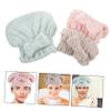 DECOMELODY 3pcs Coral Fleece Hair Dry Towel Wrap Hair Dry Hat Fast Drying Random Style view 3