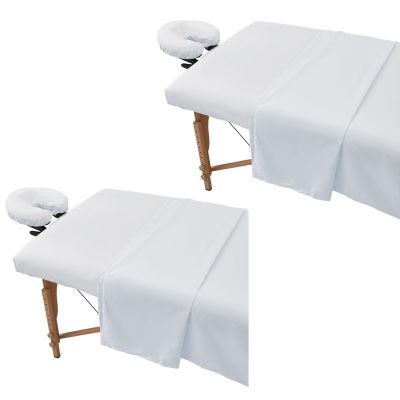 2 Sets Extra Thick Massage Table Sheets Sets Soft Premium Microfiber 3 Piece Set Massage Sheet Set for Salon Spa Bed Include Fitted Covers Flat Sheets Face Cradle Cover