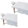 2 Sets Extra Thick Massage Table Sheets Sets Soft Premium Microfiber 3 Piece Set Massage Sheet Set for Salon Spa Bed Include Fitted Covers Flat Sheets Face Cradle Cover view 1