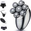 Electric Razor for Men's, 5 in 1 Electric Shaver for Men 7D Floating Cutter Head USB Rechargeable Rotary Shaver Smart Multifunctional Grooming Kit view 1