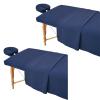 2 Sets Extra Thick Blue Massage Table Sheets Sets Soft Premium Microfiber 3 Piece Set Massage Sheet Set for Salon Spa Bed Include Fitted Covers Flat Sheets Face Cradle Cover view 1