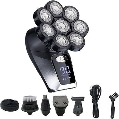 CYRMPQ Electric Shavers for Bald Men, Multifunctional 8D Bald Head Shaver 6 in 1 Electric Razor Head Shavers for Bald Men LED Display Electric Shavers