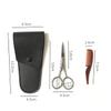 VICASKY Stainless Steel Eyebrow Scissors Set 2-Piece Precision Grooming Shears for Curved Design Eyebrow Shaping and Beard Care view 2