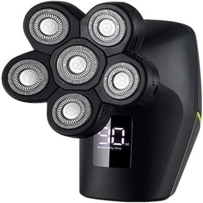 CYRMPQ Electric Shavers for Bald Men, 6 in 1 Rechargeable Electric Shaver Six Floating Heads Bald Head Shaver Grooming Kit Shaver for Men