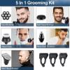 Electric Razor for Men's, 7D Electric Razor for Men 5 in 1 Head Shavers Rotary Shaver Waterproof Grooming Kit Cordless 7 Blade Bald Shaver LED Display view 3