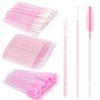 200Pcs Eyelash Extension Kit, Lash Spoolies Extension Supplies Eyebrow Brush Mascara Wands Lip Brushes Applicators Disposable Micro Swab Brushes for Lash Extensions Brow Lamination Kit, Crystal Pink view 1