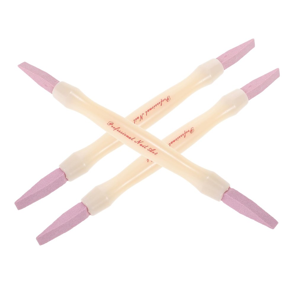 PLAFOPE 3pcs Stone Sanding Nail File Pen Dual Head Nail Art Tool Cuticle Remover Buffer for Pedicure and Manicure