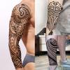 20 Sheets Cool Tirbal Maori Full Arm Temporary Tattoos For Men Adults Thigh, Black Totem Armband Robot Arm Letter Fake Sleeve Tattoos For Women, Bulk 3D Halloween Tattoo Stickers Loyalty Faith view 2