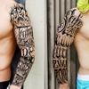 20 Sheets Cool Tirbal Maori Full Arm Temporary Tattoos For Men Adults Thigh, Black Totem Armband Robot Arm Letter Fake Sleeve Tattoos For Women, Bulk 3D Halloween Tattoo Stickers Loyalty Faith view 3
