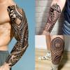 20 Sheets Cool Tirbal Maori Full Arm Temporary Tattoos For Men Adults Thigh, Black Totem Armband Robot Arm Letter Fake Sleeve Tattoos For Women, Bulk 3D Halloween Tattoo Stickers Loyalty Faith view 4