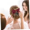 DEARMAMY 2pcs Hair Bun Extensions for Women Hair Nets Bowknot Covers Nurse Bun Net Barrette view 2