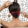 DEARMAMY 2pcs Hair Bun Extensions for Women Hair Nets Bowknot Covers Nurse Bun Net Barrette view 4