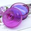 2 Pack Extra Large 5.2" Beige & Purple Powder Puffs and 5.3" Glass Container  Oversized Soft Body & Face Large Powder Puff Dusting Powder Jar Holder Case(Pink Glass) view 2