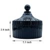 2 Pack Extra Large 5.2" Beige & Purple Powder Puffs and 5.3" Glass Container  Oversized Soft Body & Face Large Powder Puff Dusting Powder Jar Holder Case(Black Glass) view 3
