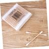 Ipetboom 100pcs Eco-friendly Wooden Stick Cotton Swabs Double-ended for Face Body Use view 2