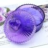 2 Pack Extra Large 5.2" Beige & Purple Powder Puffs and 5.3" Glass Container  Oversized Soft Body & Face Large Powder Puff Dusting Powder Jar Holder Case(Purple Glass) view 2