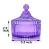 2 Pack Extra Large 5.2" Beige & Purple Powder Puffs and 5.3" Glass Container  Oversized Soft Body & Face Large Powder Puff Dusting Powder Jar Holder Case(Purple Glass) view 3