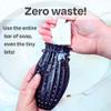 2-Pack Black Soap Saver Bag, Gentle Exfoliating Loofah Pouch, Soap Sleeves for Bars, Exfoliating Bag, Bar Soap Pouch, Soap Savers for Bar Soap, Mesh Soap Bags for Soap Bars view 2