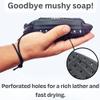 2-Pack Black Soap Saver Bag, Gentle Exfoliating Loofah Pouch, Soap Sleeves for Bars, Exfoliating Bag, Bar Soap Pouch, Soap Savers for Bar Soap, Mesh Soap Bags for Soap Bars view 4