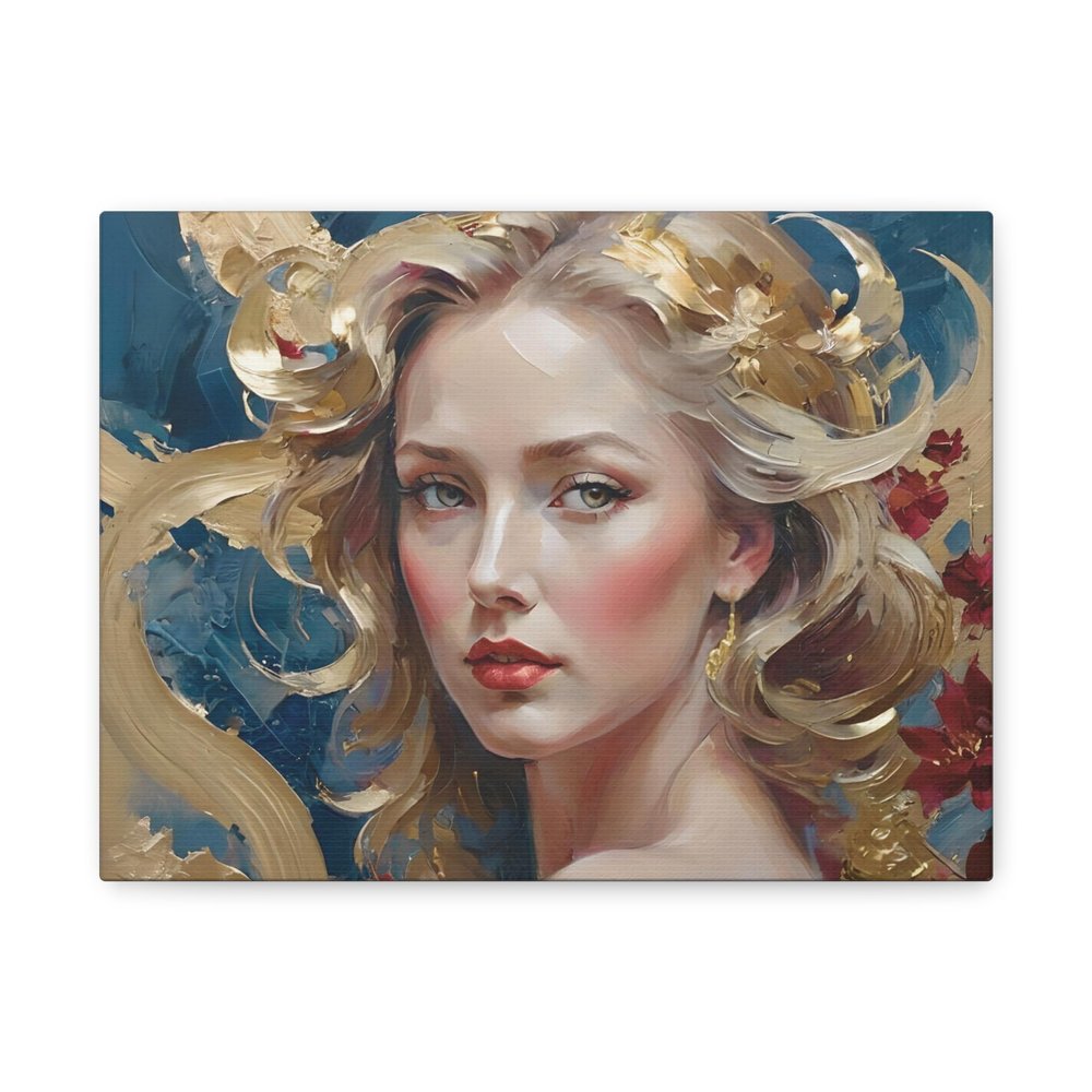 Forhera Design Luxury woman face painting, Open eyes woman art, Abstract feminine portrait, Elegant female oil painting