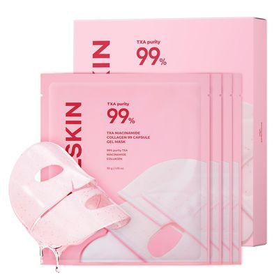 APRILSKIN TXA Pink Capsule Gel Mask | Overnight Face Mask for Glass Glow Skin I 99% High-Purity Tranexamic Acid 3 for uneven skin tone I Elasticity, Hydrating and Firming I Korean Skincare I 30g x 4ea