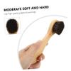 EXAOMBLE 2pcs Wooden Cleaning Brushes Natural Pig Bristle Hand Scrubbing Brush for Nails and Face Lightweight and Portable for Home and Travel Use Light Brown view 2