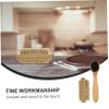EXAOMBLE 2pcs Wooden Cleaning Brushes Natural Pig Bristle Hand Scrubbing Brush for Nails and Face Lightweight and Portable for Home and Travel Use Light Brown view 3