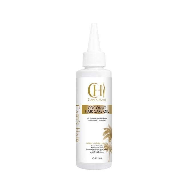 CAPTBRIGHT Coconut Hair Care Oil - Organic Coconut Oil for Skin, Hair, and Body, 100% Pure and Natural Hair Oil for Hair Growth, Scalp Nourishment, Damage Repair, and Hydration, Hair Tonic - (4 Fl Oz)