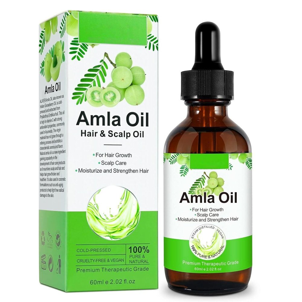 Amla Oil for Hair Growth & Scalp Care  2.02 FL OZ | 100% Pure & Cold-Pressed | Vegan, Nourishing & Strengthening Hair Treatment