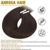 Anrosa 22 Inch Tape-in Hair Extensions Human Hair Light Dark Brown #2A 50G 20Pcs Straight 100% Remy Seamless Skin Weft Invisible Double Sided Tape Hair for Women view 4