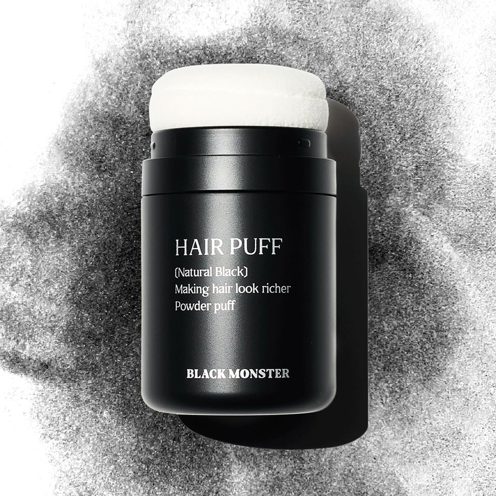 Black Monster BLACK Hair Puff  Natural Black, Volumizing Hair Fiber Powder, 0.92oz(26g)