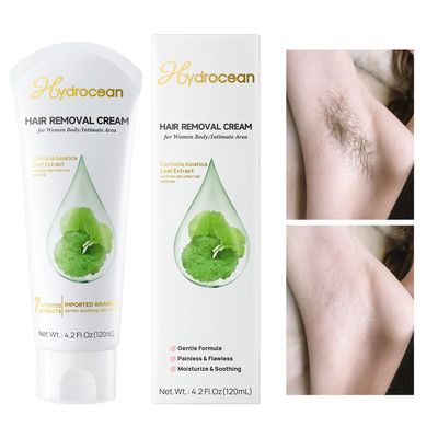 Hair Removal Cream for Women, Painless Body Hair Removal Gel Effectiv Depilatory Cream for Unwanted Hair, All Skin Types 120ml / 4.2 fl.oz - 3Pack