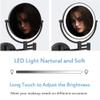 8 Inch Bathroom Mirror Wall Mounted Black, USB Rechargeable Makeup Mirror Two Sided 1X/5X Magnifying Adjustable LED Light Touch Screen Shaving Mirror 360 Swivel Vanity Mirror view 3