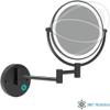 8 Inch Bathroom Mirror Wall Mounted Black, USB Rechargeable Makeup Mirror Two Sided 1X/5X Magnifying Adjustable LED Light Touch Screen Shaving Mirror 360 Swivel Vanity Mirror view 4