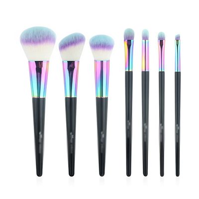 YMGSCC 7PCS Rainbow Makeup Brushes Set Professional Make Up Brush for Face Eyes Makeup Full Size Copper Handle