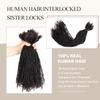 DAIXI Handmade Interlocking Sisterlocks Curly Tips 100% Real Human Hair Permanent Micro Locs Extensions Natural Looking Soft Dreadlocks Can Be Bleached and Dyed (1B - 0.2cm, 8 Inch 30 Strands) view 2