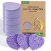 100-Count Compressed Facial Sponges, Heart Shape Face Sponge for Cleansing, Natural Cosmetic Spa Sponges for Facial Cleansing, Exfoliating Mask (Purple Heart Sponges) view 1