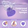 100-Count Compressed Facial Sponges, Heart Shape Face Sponge for Cleansing, Natural Cosmetic Spa Sponges for Facial Cleansing, Exfoliating Mask (Purple Heart Sponges) view 2